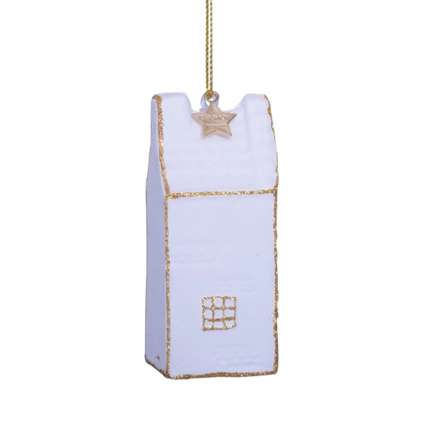 Vondels Ornament glass white/gold canal house step gable Goldenhour (8720246454420)
