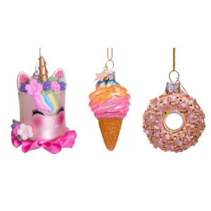 Vondels 3 St. Ornament glass Hello sweetie mini set H5cm Goldenhour (8720039931688)
