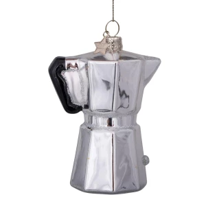 Vondels Ornament glass silver opal old coffee maker H9cm Wine&dine (8720701361935)