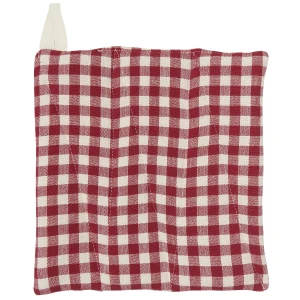 IB Laursen Topflappen Asta rot m/kleinen naturfarbigen Karos 100 % Baumwolle B: 20 cm L: 21,5 cm (5709898367664)
