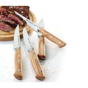 Zassenhaus Steakmesser 4er-Set Klingenstahl/Pakkaholz (4006528070804)