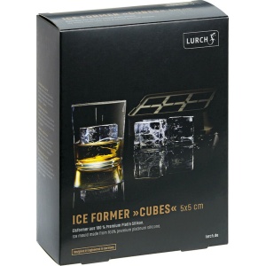 Lurch ICE FORMER Würfel 5x5cm schwarz transparent  (4019889136591)
