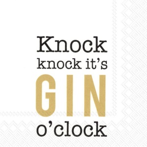 IHR Cocktail Servietten Knock Knock  its Gin O clock (686423649714)