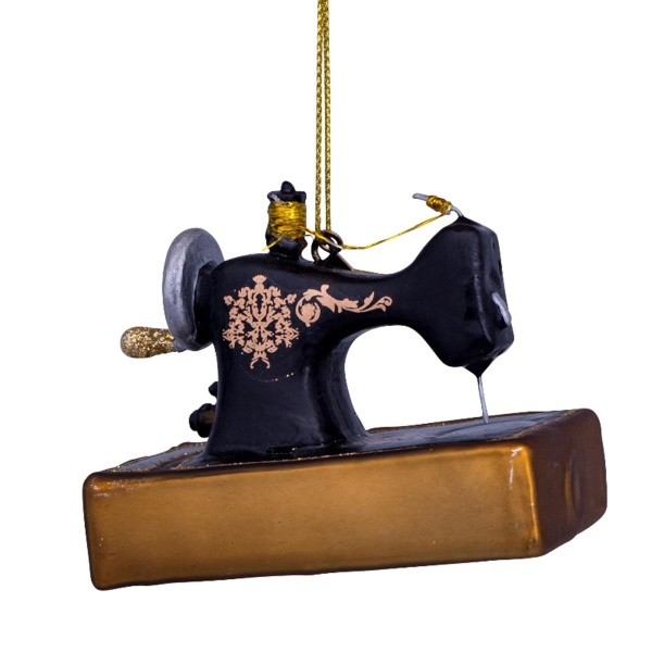 Vondel Ornament glass vintage sewing machine H9cm Goldenhour (8719632505174)