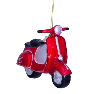 Vondels Ornament glass red scooter H10cm Goldenhour (8720039931893)