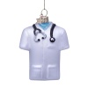 Vondels Ornament glass white matt doctor shirt H8cm Goldenhour (8720246454536)