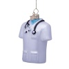 Vondels Ornament glass white matt doctor shirt H8cm Goldenhour (8720246454536)