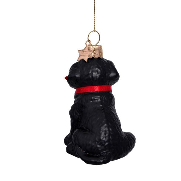Vondels Ornament glass black puppy labrador H7cm Goldenhour (8720246454802)