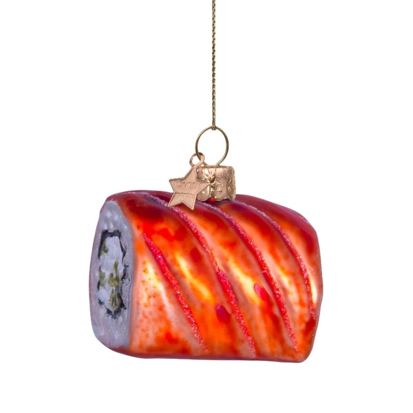 Vondels Ornament glass sushi salmon H5cm Wine&dine (8719632501626)