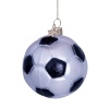 Vondels Ornament glass white/black glitter football H7cm Sports (8720039935624)
