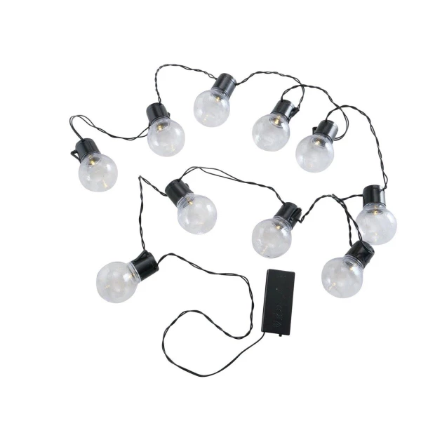 Boltze Lichterkette Loma, 10 LED, Timer, Glühbirne, L 230 cm, schwarz (4066076001118)