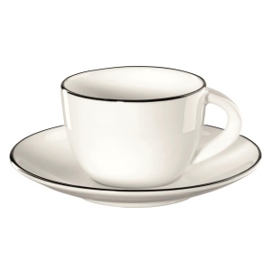 asa Espressotasse mit Unterer, ligne noire-D. 6 cm, H. weiß glänzend-D. 6 cm, H. 4,5 cm, 0,07 l.-Fine Bon (4024433324096)
