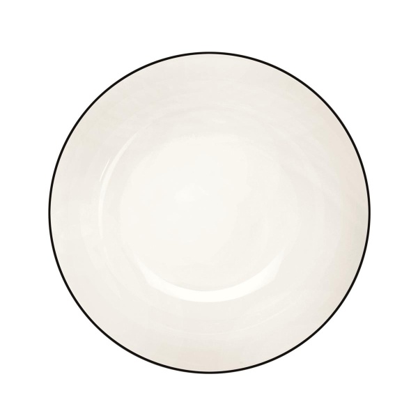 asa Pasta-/Suppenteller, ligne noire-D. 22 cm, H. 4,5 weiß glänzend-D. 22 cm, H. 4,5 cm-Fine Bone China (4024433324027)