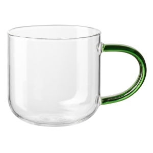 asa Henkelbecher, green D. 9 cm, H. 9,1 cm, 0,4 l., Glas (4024433019671)