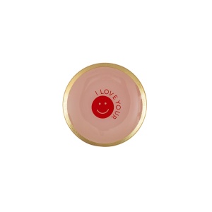 Giftcompany Love Plates, Glasteller M, Smile rund, rosa 13x1x13cm-Glas (4030195637381)