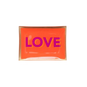 Giftcompany Love Plates, Glasteller M, Love, orange 10x0,8x14,2cm-Glas (4030195642408)