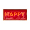 Giftcompany Love Plates, Glasteller  L, Happy, rot 10x0,8x21cm-Glas (4030195642422)