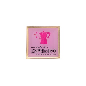 Giftcompany Love Plates, Glasteller S, Motiv: More Espresso 10x0,8x10cm-Glas (4030195655781)