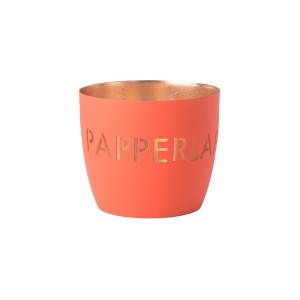 Giftcompany Madras Windlicht Papperlapapp, neon orange/Gold H8,5, D10cm-Eisen (4030195656832)