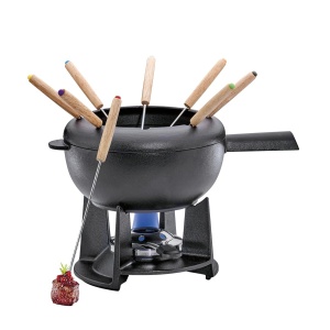 Spring Guss-Fondue-Garnitur schwarz matt 20 cm Saas Fee (4052356005730)