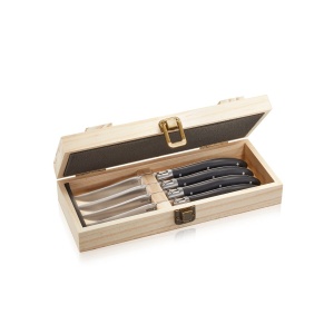 Gefu Steakmesser-Set BASCO, 4 Stück in edler Kiefernhol BASCO (4006664139403)
