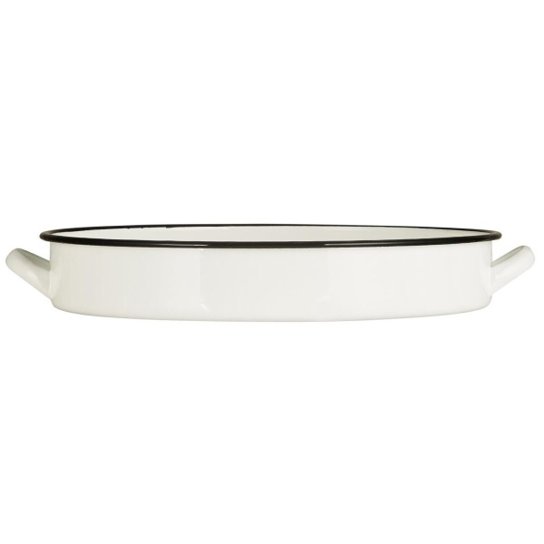 IB Laursen Tablett m/2 Henkeln Emaille B: 31 H: 5 L: 36-Emaille (5709898335748)