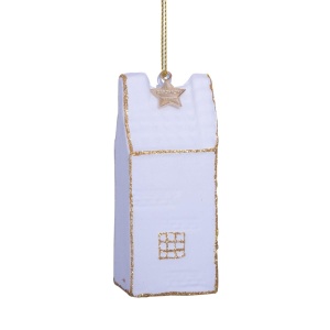 Vondels Ornament glass white/gold canal house step gable Goldenhour (8720246454420)