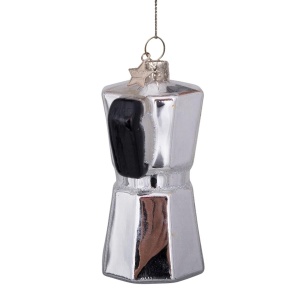 Vondels Ornament glass silver opal old coffee maker H9cm Wine&dine (8720701361935)