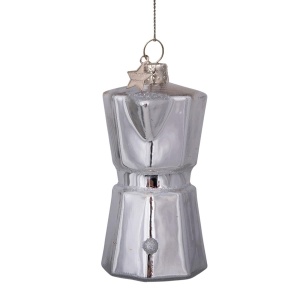 Vondels Ornament glass silver opal old coffee maker H9cm Wine&dine (8720701361935)