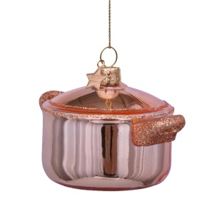 Vondels Ornament glass rose gold pan H6cm Wine&dine (8720246457452)
