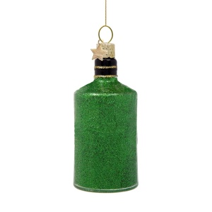 Vondels Ornament glass green glitter gin bottle H10cm Wine&dine (8720039936782)