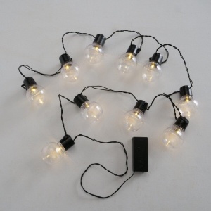 Boltze Lichterkette Loma, 10 LED, Timer, Glühbirne, L 230 cm, schwarz (4066076001118)