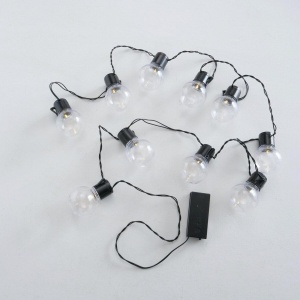 Boltze Lichterkette Loma, 10 LED, Timer, Glühbirne, L 230 cm, schwarz (4066076001118)