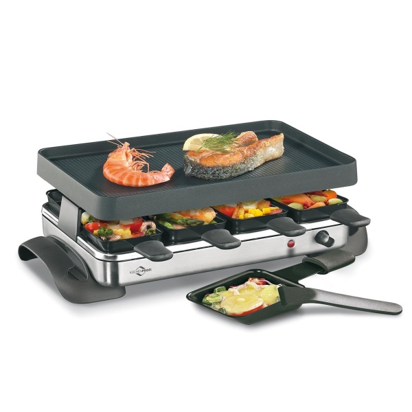 Küchenprofi 8er Raclette GRANDE mit Grillaufsatz (antihaftbeschichtet) für 8 Personen (4007371056519)