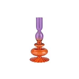 Giftcompany Voile, Kerzenhalter, Borosilikatglas, lila/Orange 8,5x19x8,5cm-Glas (4030195610131)