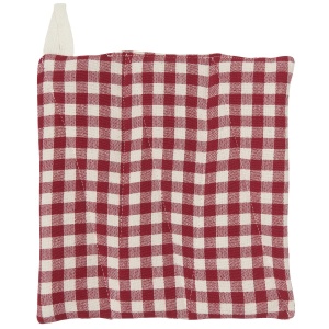 IB Laursen Topflappen Asta rot m/kleinen naturfarbigen Karos 100 % Baumwolle B: 20 cm L: 21,5 cm (5709898367664)
