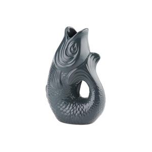 Giftcompany Monsieur Carafon, Fisch, Vase, S, grau, 1,2 Liter 16,5x25,2x9,7cm-Steingut (4030195642279)