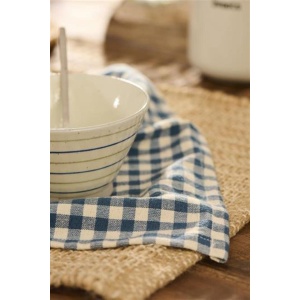 IB Laursen Stoffserviette Lucas dunkelblau m/kleinen Karos B: 40 L: 40-100% Baumwolle (5709898369668)