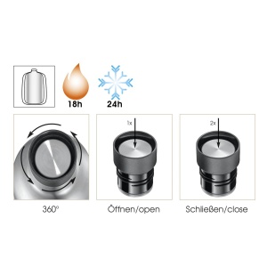 Cilio Isoliertrinkflasche DELUXE schwarz 650 ml (4017166544688)