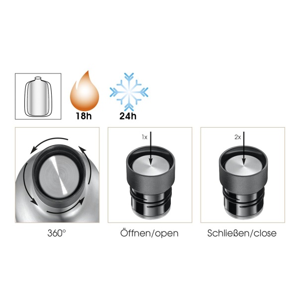 Cilio Isoliertrinkflasche DELUXE schwarz 650 ml (4017166544688)