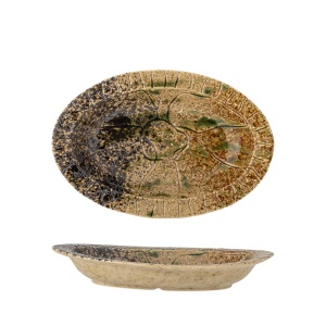 Bloomingville Larken Servierplatte, Schwarz, Steingut L26xH4,5xW17 cm-100% Stoneware (5711173338139)