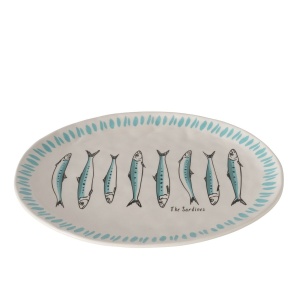 Boltze Servierplatte Sardine, Oval, Breite 31,3 cm Länge 38,5 cm, Steingut (4066076674190)